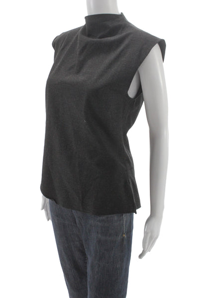 Zara Women Basic Gray High Neck Sleeveless Blouse Size M