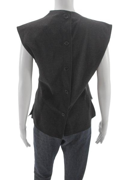 Zara Women Basic Gray High Neck Sleeveless Blouse Size M