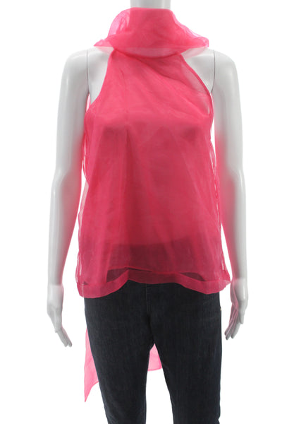 Zara Women Halter Sleeveless Tunic Tank Pink Polyester Summer Size XS