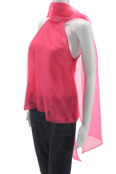 Zara Women Halter Sleeveless Tunic Tank Pink Polyester Summer Size XS