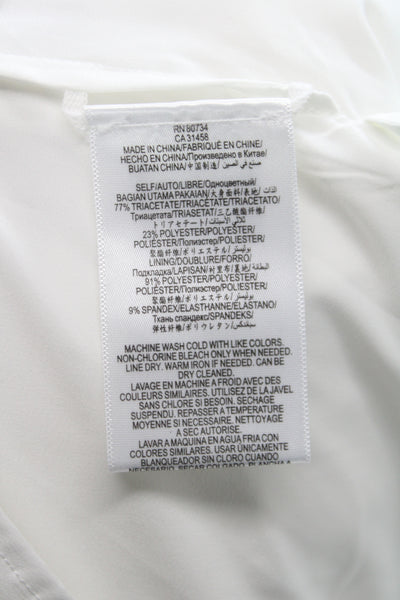 BCBGMAXAZRIA Women White Halter Shift Dress Above Knee Sleeveless Size S