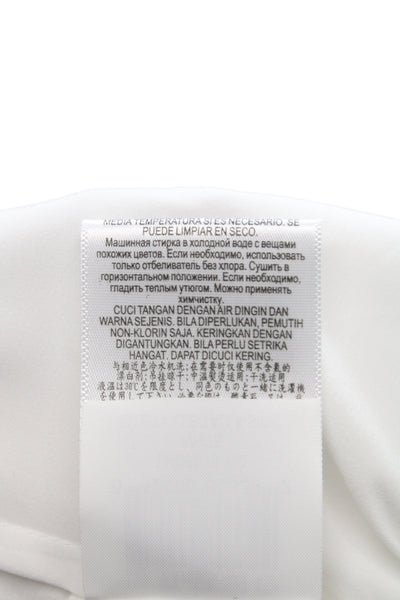BCBGMAXAZRIA Women White Halter Shift Dress Above Knee Sleeveless Size S