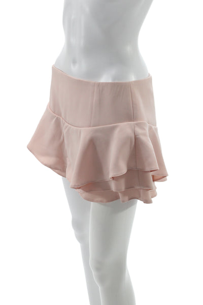 Zara Woman Womens Flare Skirt Pink Zip Polyester Size L