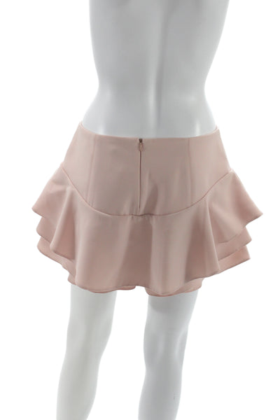 Zara Woman Womens Flare Skirt Pink Zip Polyester Size L