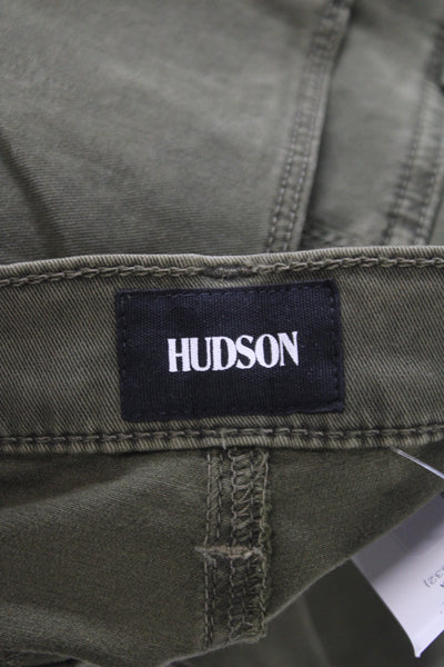 Hudson Women Cropped Green Mid Rise Cotton Jeans Size 27