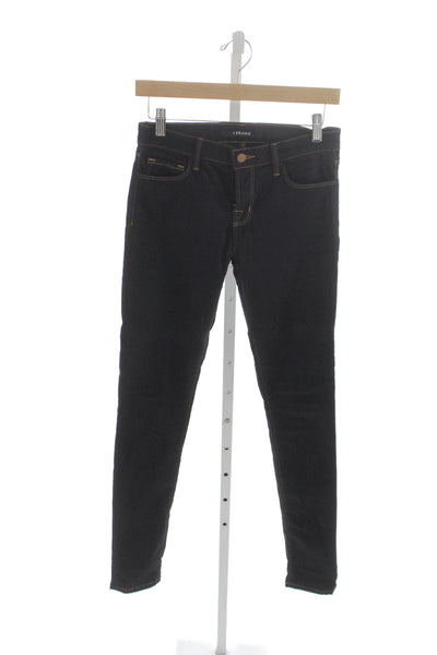 J Brand Womens Skinny Jeans Blue Cotton Mid Rise Button Size 26