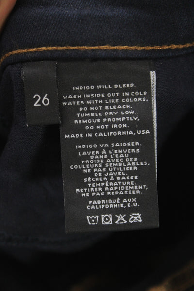 J Brand Womens Skinny Jeans Blue Cotton Mid Rise Button Size 26