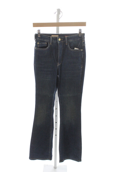 Pilcro Anthropologie Women Blue Bootcut Jeans Mid Rise Button Size 26