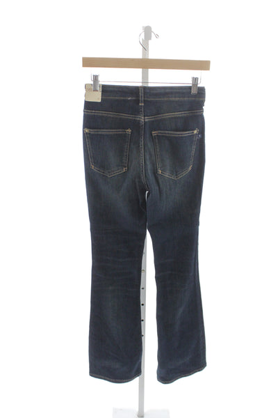 Pilcro Anthropologie Women Blue Bootcut Jeans Mid Rise Button Size 26