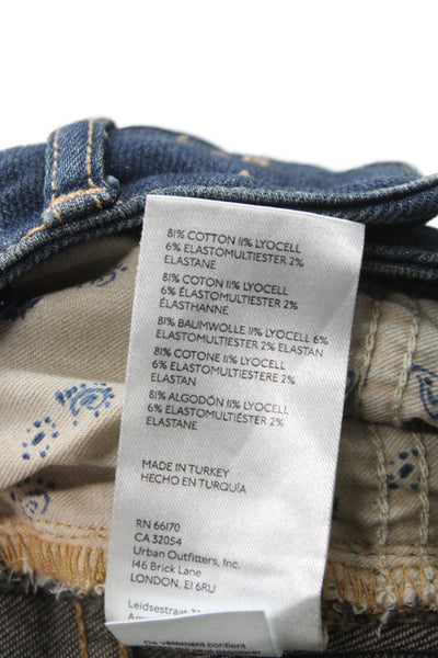 Pilcro Anthropologie Women Blue Bootcut Jeans Mid Rise Button Size 26