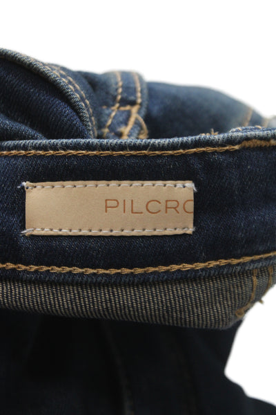 Pilcro Anthropologie Women Blue Bootcut Jeans Mid Rise Button Size 26