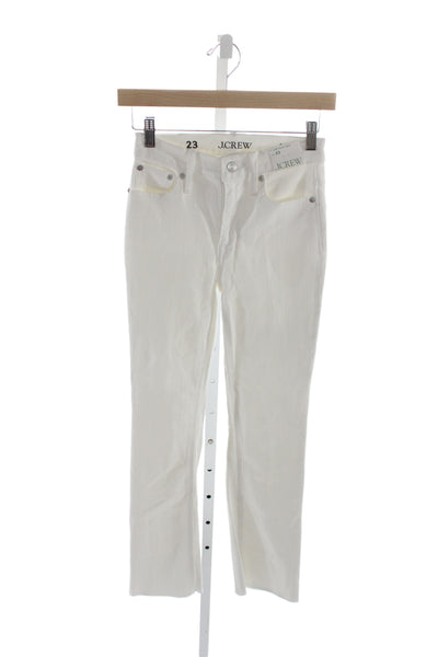 J Crew Womens White Bootcut Jeans Mid Rise Cotton Blend Size 23