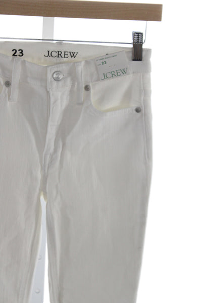 J Crew Womens White Bootcut Jeans Mid Rise Cotton Blend Size 23