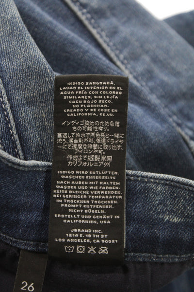 J Brand Women Skinny Jeans Blue Mid-Rise Studded Cotton Size 26