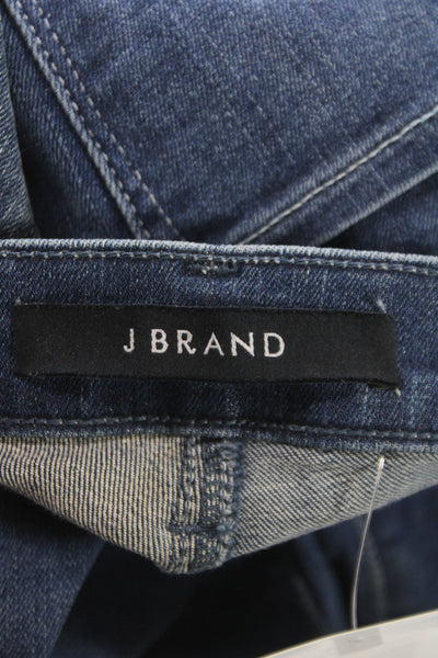 J Brand Women Skinny Jeans Blue Mid-Rise Studded Cotton Size 26