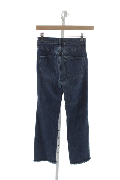 AYR Women High Waist Straight Jeans Blue Button Cotton Size 23