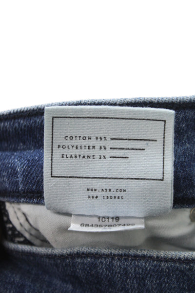 AYR Women High Waist Straight Jeans Blue Button Cotton Size 23