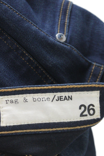 Rag & Bone Jean Womens Skinny Blue Jeans Mid Rise Size 26