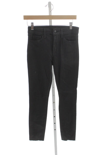 Joes Womens Skinny Black Jeans Cotton Mid Rise Button Inseam 26 Size 25