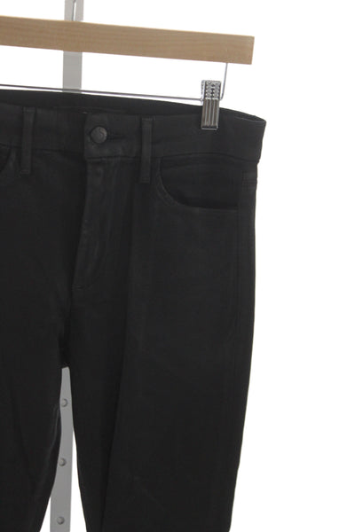 Joes Womens Skinny Black Jeans Cotton Mid Rise Button Inseam 26 Size 25