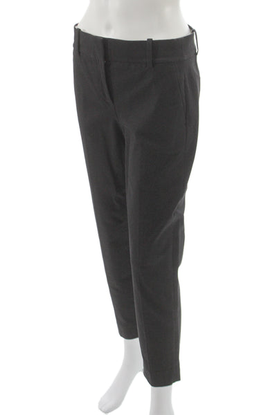 J Crew Women Ankle Pants Gray Cotton Blend Zip Work Size 4