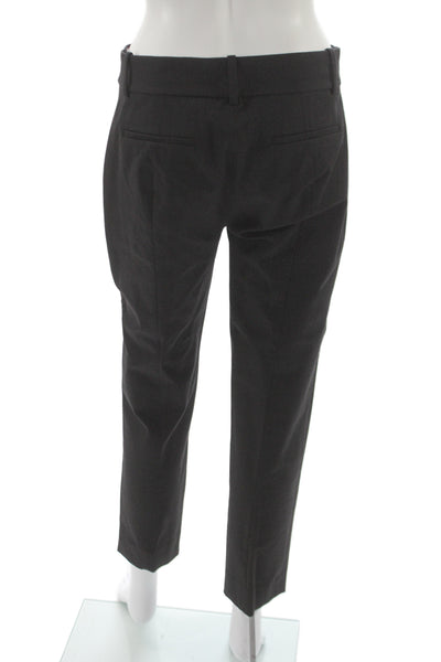 J Crew Women Ankle Pants Gray Cotton Blend Zip Work Size 4