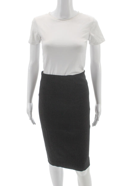Wilfred Womens Black Straight Pencil Skirt Rayon Blend Knee Length Size S