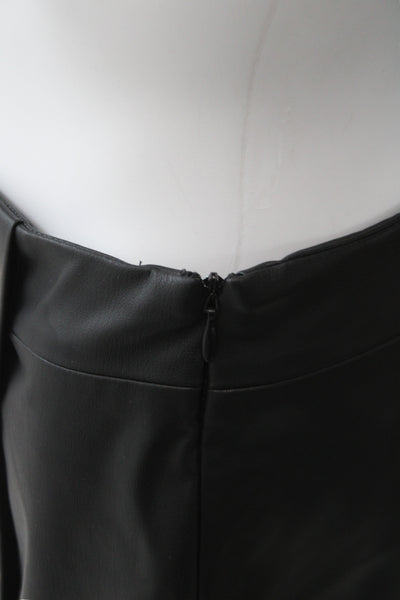 Zara Women Wrap Skirt Black Polyester Solid Military Size M