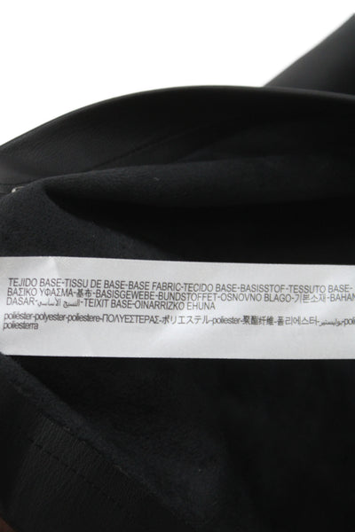 Zara Women Wrap Skirt Black Polyester Solid Military Size M