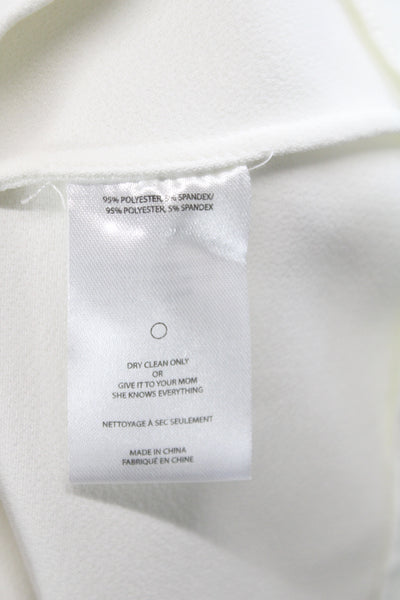 Edit Women Halter Top Sleeveless Ivory Polyester Blend Solid Size S