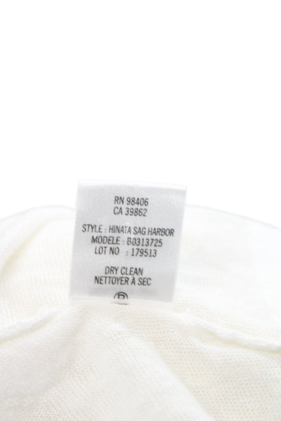 Theory Womens Linen Blend Boat Neck Short Sleeve Tunic White Size S Petite