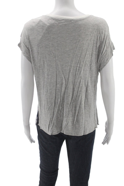 Zara Womens Bohemian Geometric Basic Short Sleeve Round Neck T-Shirt Size L