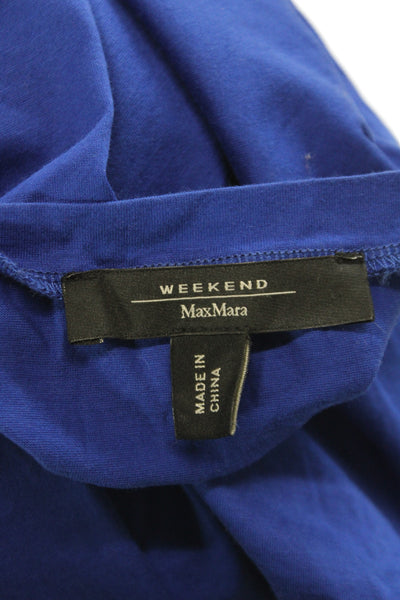 Weekend Max Mara Women Blue Boat Neck Basic Blouse 3/4 Sleeve Spring Size XL