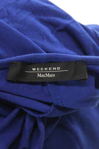 Weekend Max Mara Womens Basic Blue Cowl Neck Short Sleeve T-Shirt Size XL