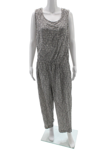 Weekend Max Mara Womens Jumpsuit Black Checked Sleeveless Size L