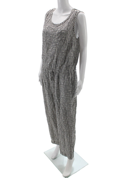 Weekend Max Mara Womens Jumpsuit Black Checked Sleeveless Size L