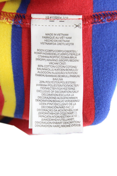 Polo Ralph Lauren Mens Blue Striped Cotton Collared Polo Long Sleeve Size L