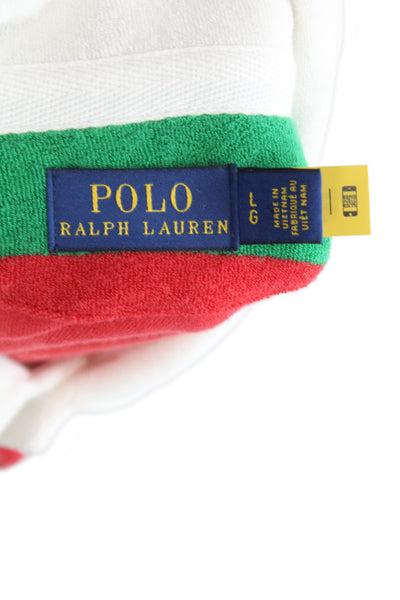 Polo Ralph Lauren Mens Blue Striped Cotton Collared Polo Long Sleeve Size L