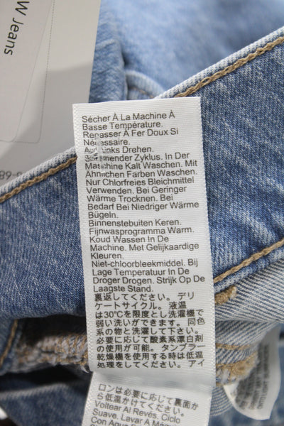 J Crew Women Wide Leg High Rise Blue Cotton Blend Jeans Size 33