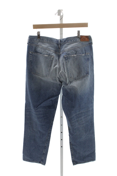 Edwin Womens Straight Blue Distressed High Rise Jeans Size 33