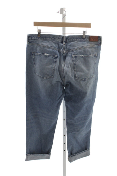 Edwin Womens Tapered Distressed Blue Jeans High Rise Inseam 25 Size 34