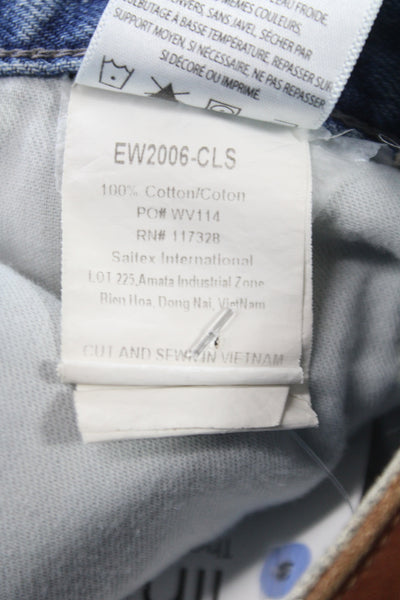 Edwin Womens Tapered Distressed Blue Jeans High Rise Inseam 25 Size 34
