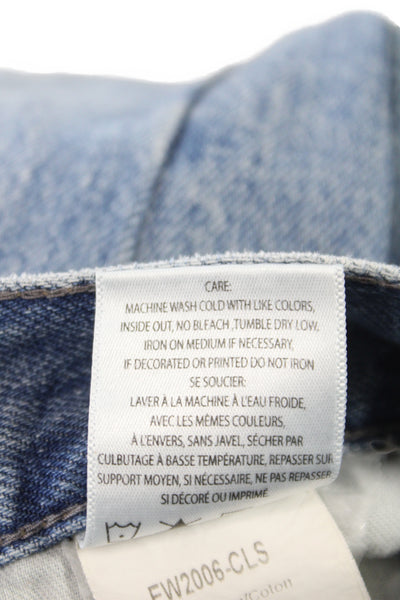 Edwin Womens Tapered Distressed Blue Jeans High Rise Inseam 25 Size 34