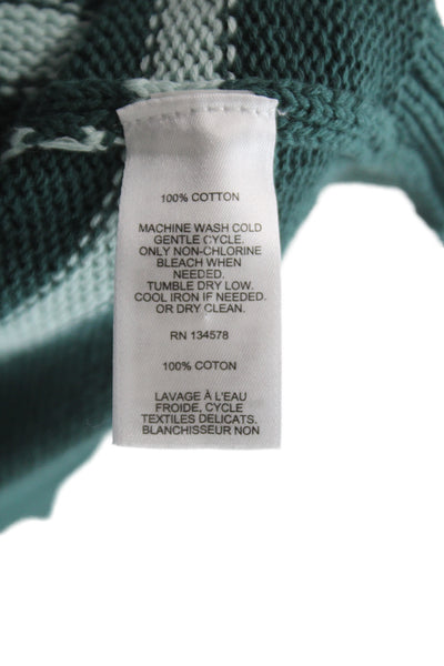 Vineyard Vines Womens Striped Green Cotton Pullover Crewneck Long Sleeve Size S