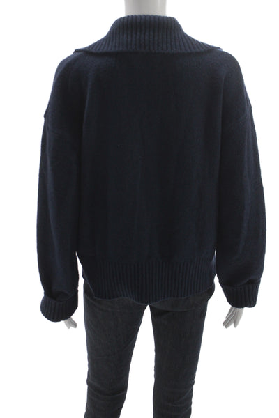 Free People Womens Henley Collared Long Sleeve Sweater Blue Size S