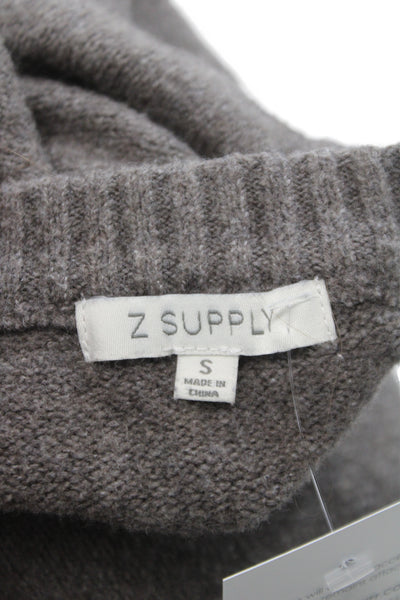 Z Supply Women Pullover Sweater Brown Crew Neck Long Sleeve Size S