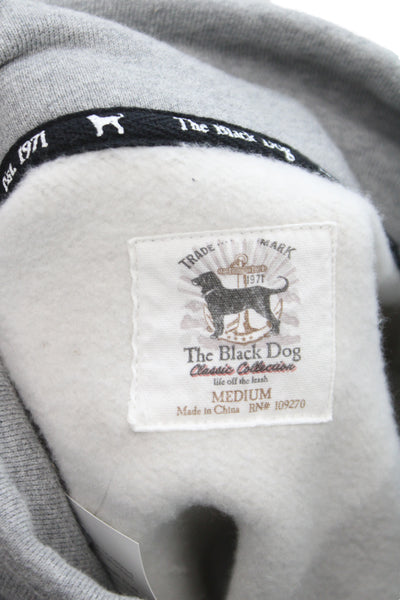 The Black Dog Unisex Adults Pullover Sweatshirt Gray Long Sleeve Size M