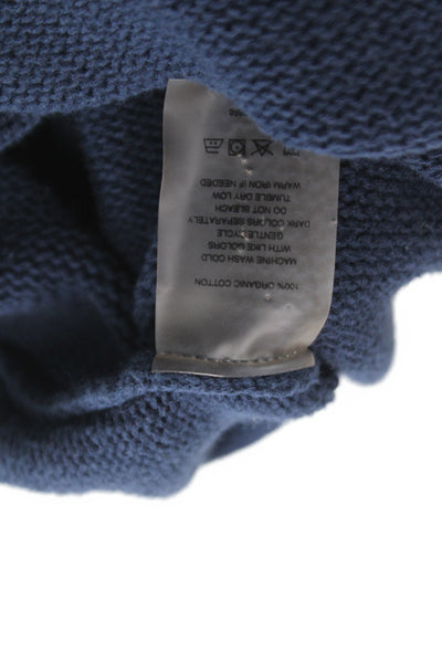 Margaret OLeary Womens Basic Jacket Blue Cotton Button Long Sleeve Size S