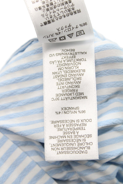 Vineyard Vines Women Trapeze Swing Blue Striped V Neck Dress Size XS