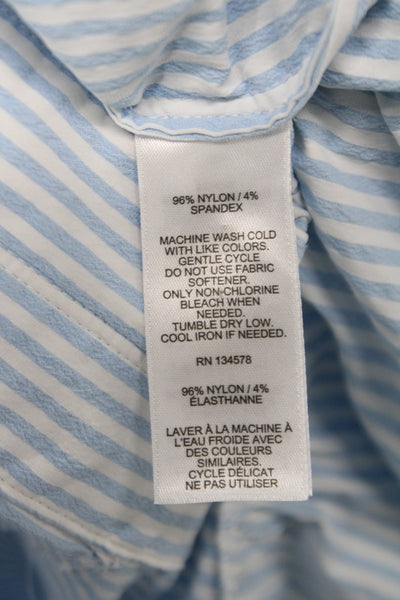 Vineyard Vines Women Trapeze Swing Blue Striped V Neck Dress Size XS